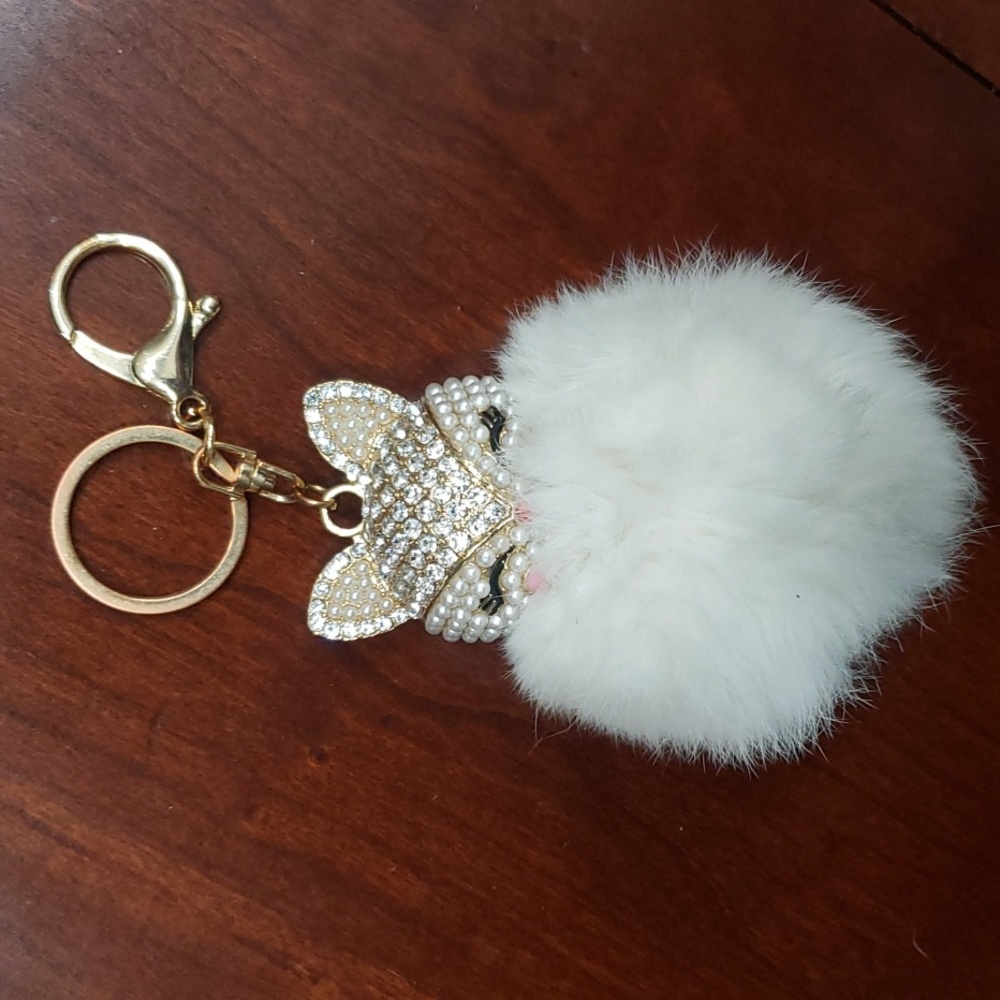 Furry Kitty 😺 key chain excellent shape Great Bag Charm